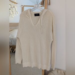 Men's knit hooded sweater